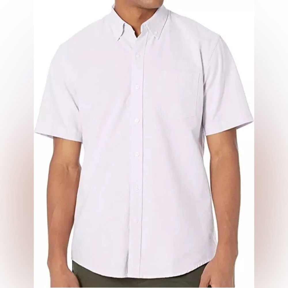 M101 NWT Amazon Essentials Men's‎ Regular-Fit Short Sleeve Oxford Shirt w Pocket